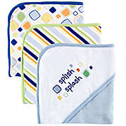 Luvable Friends&reg; 3-Pack Embroidered Hooded Towels in Blue