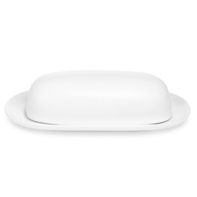 Noritake&reg; Colorwave Covered Butter Dish in White