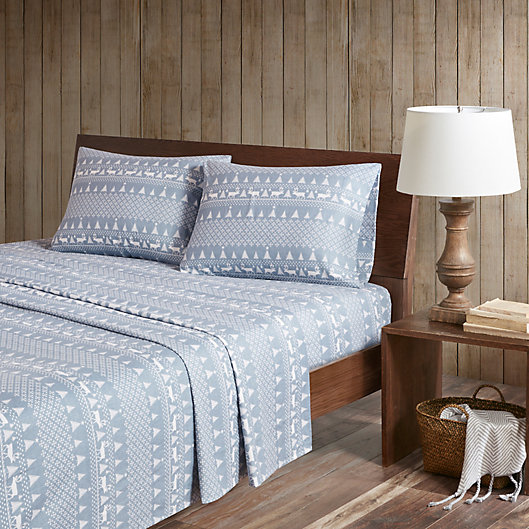 Alternate image 1 for Woolrich® Winter Frost Cotton Flannel California King Sheet Set in Blue