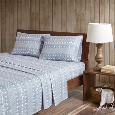 Woolrich&reg; Winter Frost Cotton Flannel King Sheet Set in Blue. View a larger version of this product image.