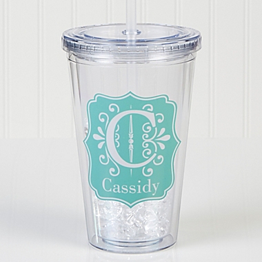 Blooming Monogram Acrylic Insulated Tumbler. View a larger version of this product image.
