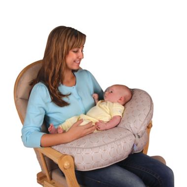 Leachco&reg; Natural Boost&reg; Nursing Pillow in Taupe Rings. View a larger version of this product image.