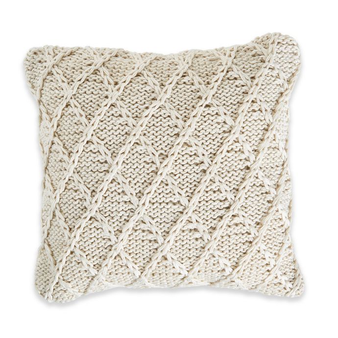 Diamond Textured Square Indoor/Outdoor Throw Pillow in ...