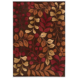 Nourison Contours Botanical Rug in Chocolate