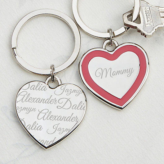 Alternate image 1 for Loved By Mom Heart Keychain