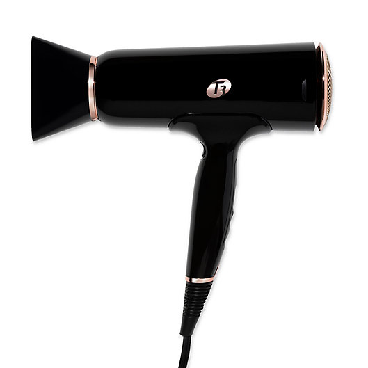 Alternate image 1 for T3 Cura Luxe Professional Ionic Auto Pause Sensor Hair Dryer in Black/Rose Gold