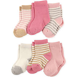 Touched by Nature 6-Pack Girls Organic Cotton Socks in Pink