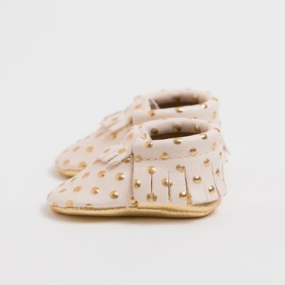 cream baby moccasins