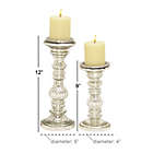 Alternate image 2 for Ridge Road D&eacute;cor 2-Piece Fluted Glass Candle Holder Set in Silver