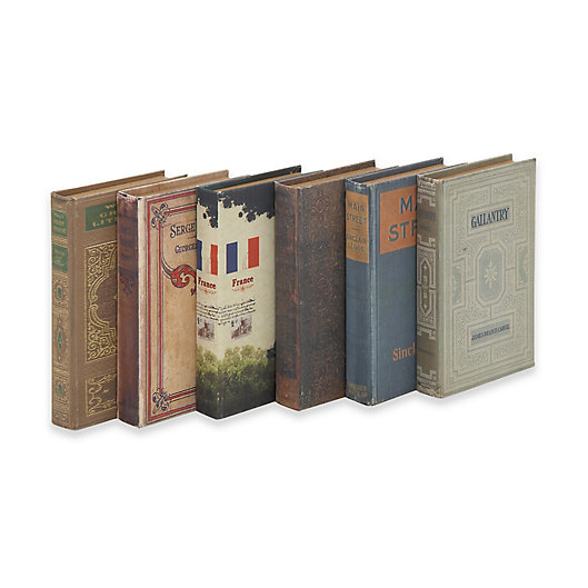Alternate image 1 for Ridge Road Décor 6-Piece Fabric Covered Book Box Set