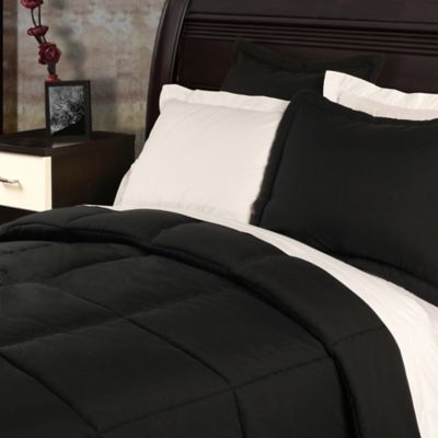 Clean Living Stain and Water Resistant 2-Piece Twin in Comforter Set in Black