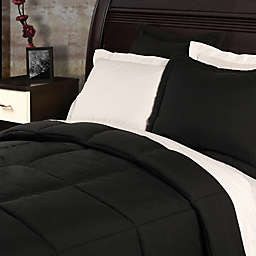 Clean Living Stain/Water Resistant 2-Piece Twin/Twin XL Comforter Set in Black