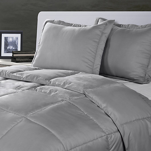 Alternate image 1 for Clean Living Stain/Water Resistant 2-Piece Twin/Twin XL Comforter Set in Silver