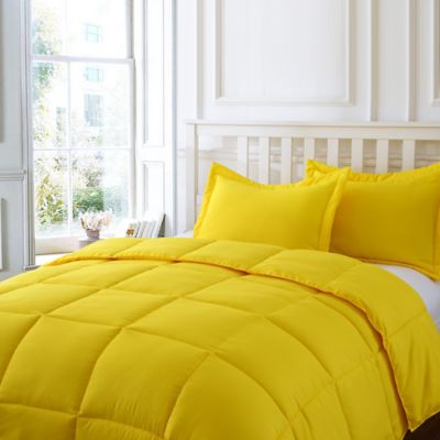 Clean Living Stain/Water Resistant 3-Piece Full/Queen Comforter Set in Yellow