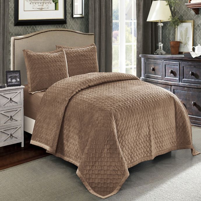 Wonder Home Hawthorne Velvet Quilt Set Bed Bath Beyond