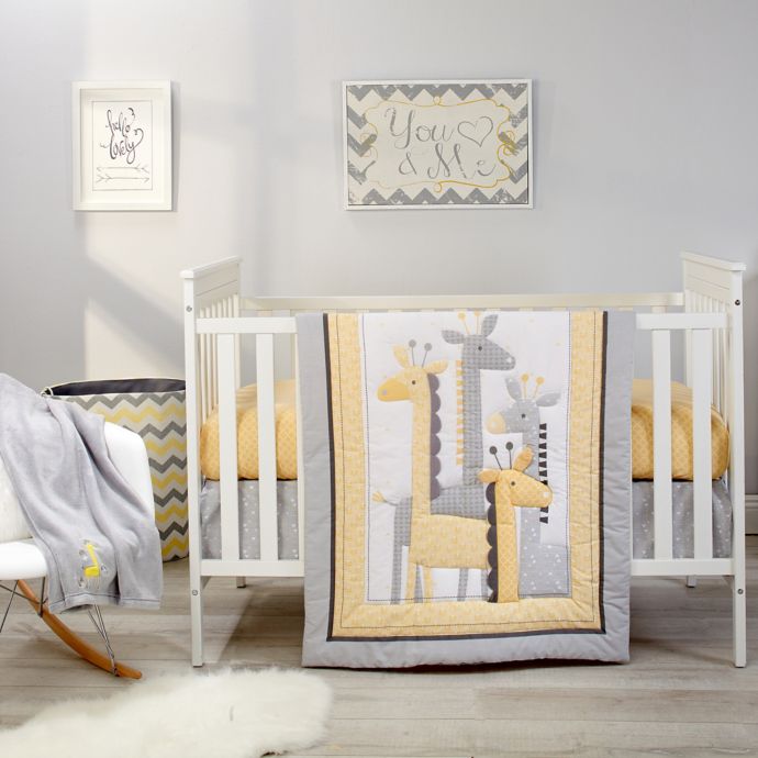 Little Love By Nojo Giraffe Time 4 Piece Crib Bedding Set In