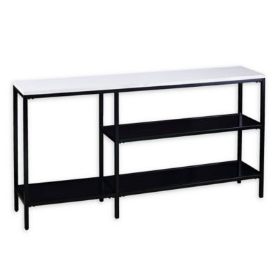 narrow black console table