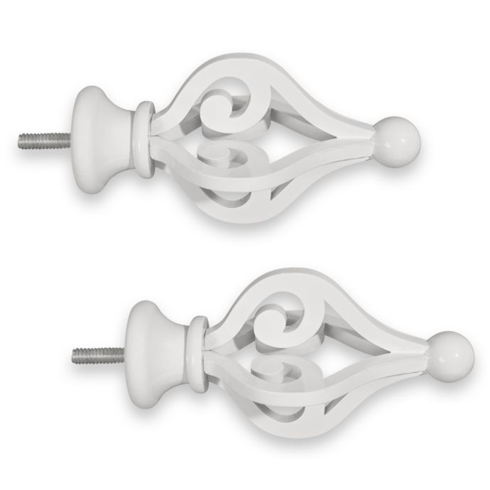 ReSolutions Satin Birds Nest Finials in White | Bed Bath ...