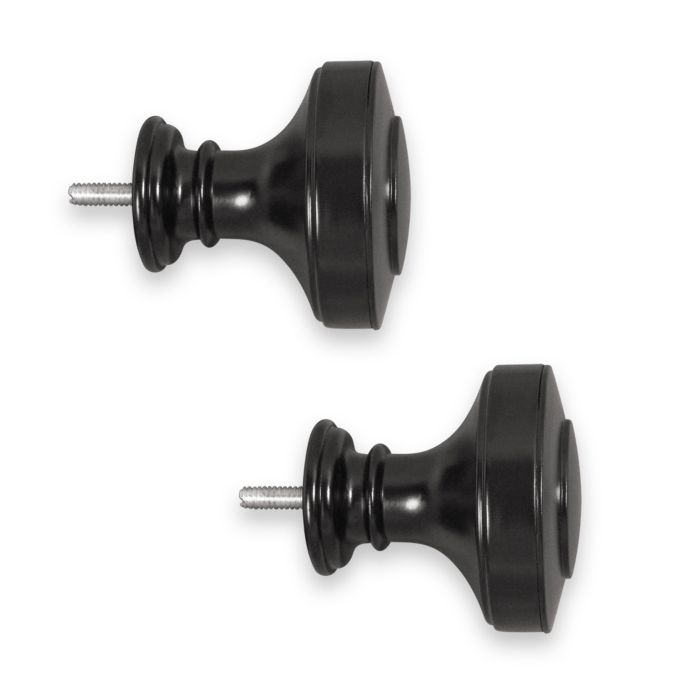 ReSolutions Satin Knob Finials in Black Bed Bath & Beyond