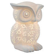 Simple Designs Porcelain Wise Owl Table Lamp in White