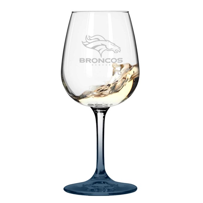 Nfl Denver Broncos Satin Etched Wine Glasses Set Of 2 Bed Bath