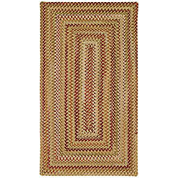 Capel Rugs Manchester Braided 20" x 30" Accent Rug in Gold/Red