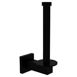 Allied Brass Montero Collection Upright Toilet Paper Holder and Reserve Roll Holder in Matte Black