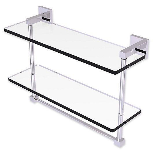 Alternate image 1 for Allied Brass Montero Collection 2-Tiered Glass Shelf with Towel Bar