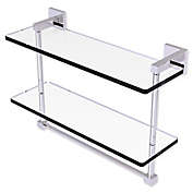 Allied Brass Montero Collection 16-Inch Double Glass Shelf with Towel Bar in Polished Chrome