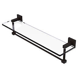 Allied Brass Montero Collection 22-Inch Glass Shelf with Integrated Towel Bar in Oil Rubbed Bronze