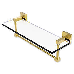 Allied Brass Montero Collection 22-Inch Glass Vanity Shelf with Towel Bar in Polished Brass