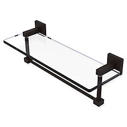 Allied Brass Montero Collection 16-Inch Glass Shelf with Integrated Towel Bar in Oil Rubbed Bronze