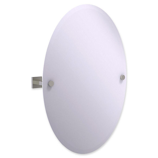 Alternate image 1 for Allied Brass Montero Collection Contemporary Frameless Oval Tilt Mirror in Satin Nickel