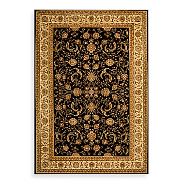 Safavieh Lyndhurst Scroll Pattern 2-Foot 3-Inch x 8-Foot Runner in Black and Ivory. View a larger version of this product image.