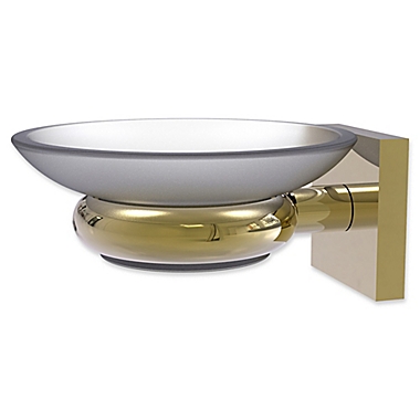 Allied Brass Montero Collection Wall Mounted Soap Dish in Unlacquered Brass. View a larger version of this product image.