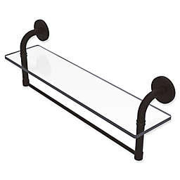 Allied Brass Remi Collection 22-Inch Glass Vanity Shelf with Towel Bar in Oil Rubbed Bronze