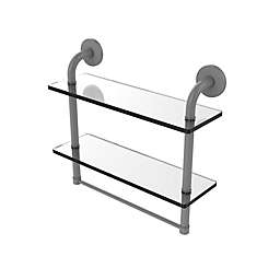 Allied Brass Remi Collection 2-Tiered Glass Shelf with Integrated Towel Bar