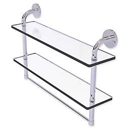 Allied Brass Remi Collection 22-Inch Double Glass Shelf with Integrated Towel Bar in Polished Chrome