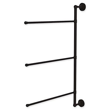 Allied Brass Dottingham 3-Swing Arm Vertical 28-Inch Towel Bar in Oil Rubbed Bronze. View a larger version of this product image.