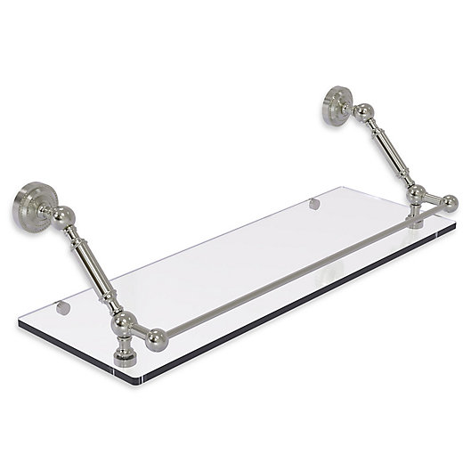 Floating Glass Shelf With Gallery Rail, Bed Bath And Beyond Glass Bathroom Shelves