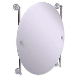 Allied Brass Dottingham Collection Oval Frameless Rail Mounted Mirror in Polished Chrome