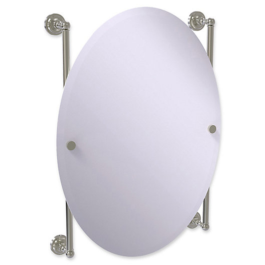 Alternate image 1 for Allied Brass Dottingham Collection Oval Frameless Rail Mounted Mirror in Satin Nickel