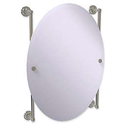 Allied Brass Dottingham Collection Oval Frameless Rail Mounted Mirror in Satin Nickel