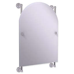 Allied Brass Dottingham Arched Top Frameless Rail Mounted Mirror in Polished Chrome