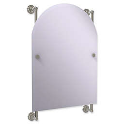 Allied Brass Dottingham Collection Arched Top Frameless Rail Mounted Mirror in Satin Nickel