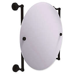 Allied Brass Dottingham Collection Round Frameless Rail Mounted Mirror in Oil Rubbed Bronze