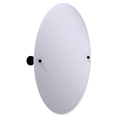 Allied Brass Frameless Oval Tilt Mirror with Beveled Edge in Matte Black. View a larger version of this product image.