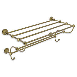 Allied Brass Dottingham Collection 24-Inch Train Rack Towel Shelf in Unlacquered Brass