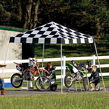 ShelterLogic&reg; Sport Series 10-Foot x 10-Foot Slant Leg Canopy in Checkered Flag. View a larger version of this product image.