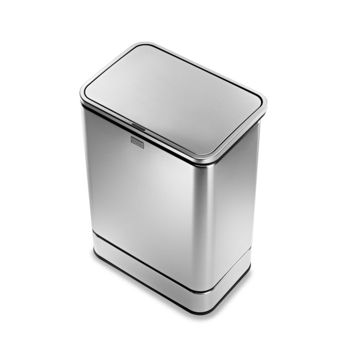 Simplehuman Brushed Stainless Steel Fingerprint Proof Rectangular 40 Liter Sensor Trash Can Bed Bath Beyond